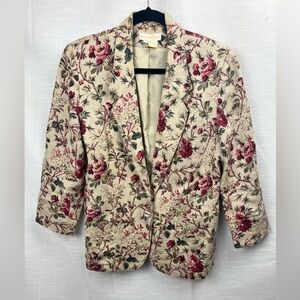 Brooks Brothers 100% Linen Floral Blazer Cottagecore Women’s 4